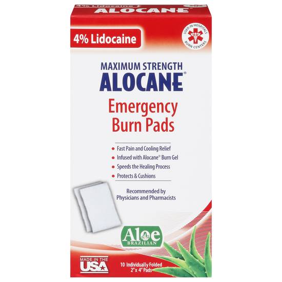 Alocane Emergency Burn Pads With 4% Lidocaine