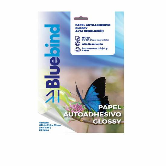 Papel Autoadhesivo Oficio 20 Hojas 80 Grs Mate Inkjet Láser