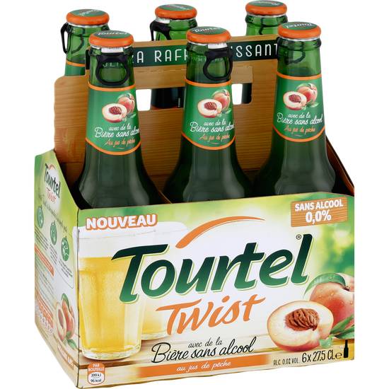 Tourtel - Twist bière au jus de pêche sans alcool (6 pièces, 275 ml)