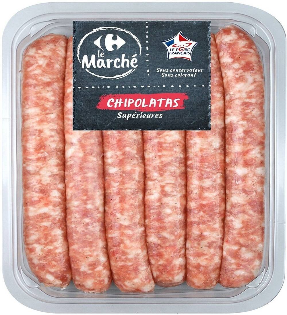 Carrefour - Chipolatas supérieures (6 unités)