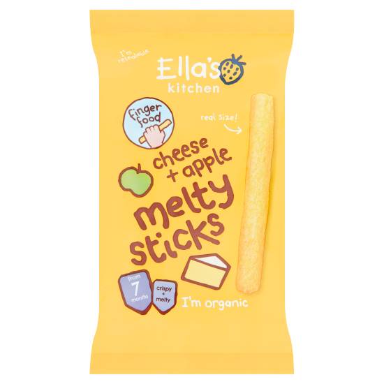 Ella's Kitchen Organic Cheese and Apple Melty Sticks Baby Snack 7+ Months
