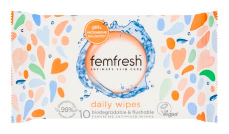 Femfresh Intimate Skin Care Biodegradable & Flushable Feminine Wipes