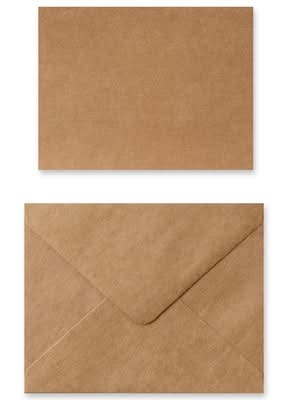 Recollections Kraft Flat Cards & Envelopes Sets, 4.25" X 5.5", Brown (50 ct)