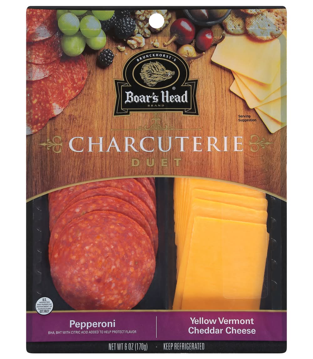 Boar's Head Yellow Vermont Pepperoni Cheddar Cheese Duet Charcuterie (6 oz)