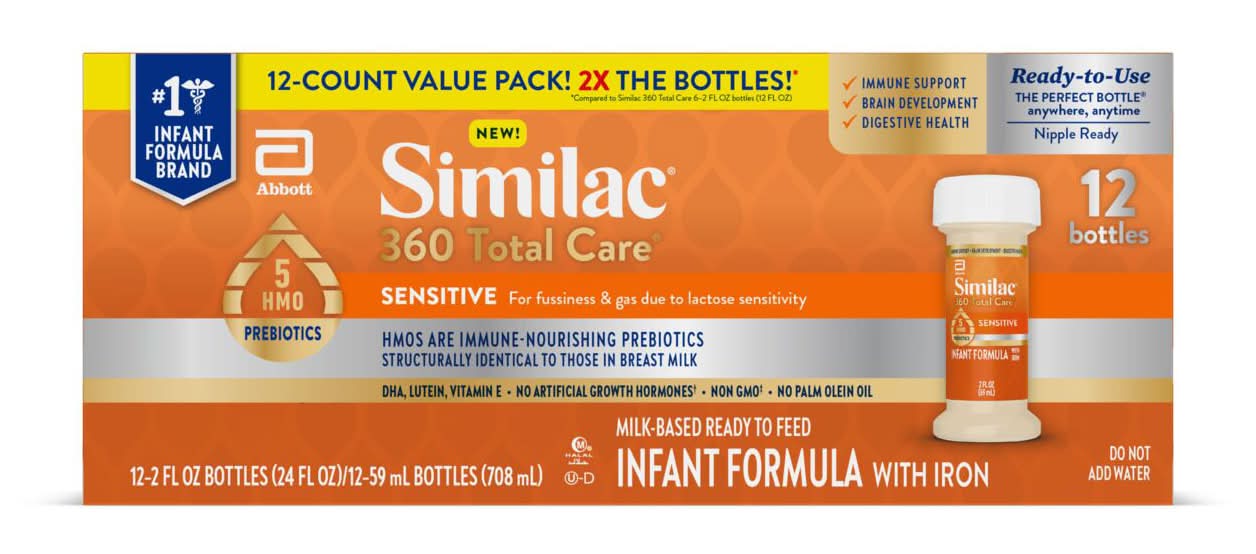 Similac 360 Total Care Milk-Based Infant Formula With Iron (12 x 2 fl oz)