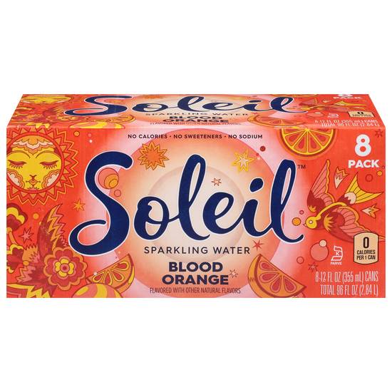 Soleil Blood Orange Sparkling Water (8 ct, 12 fl oz)