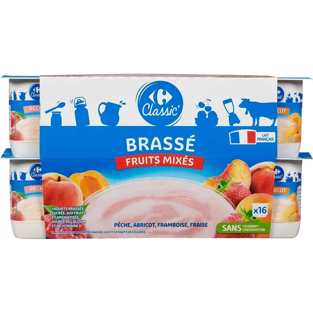 Carrefour Classic' - Yaourt fruits mixés brassé (16 x 125g)