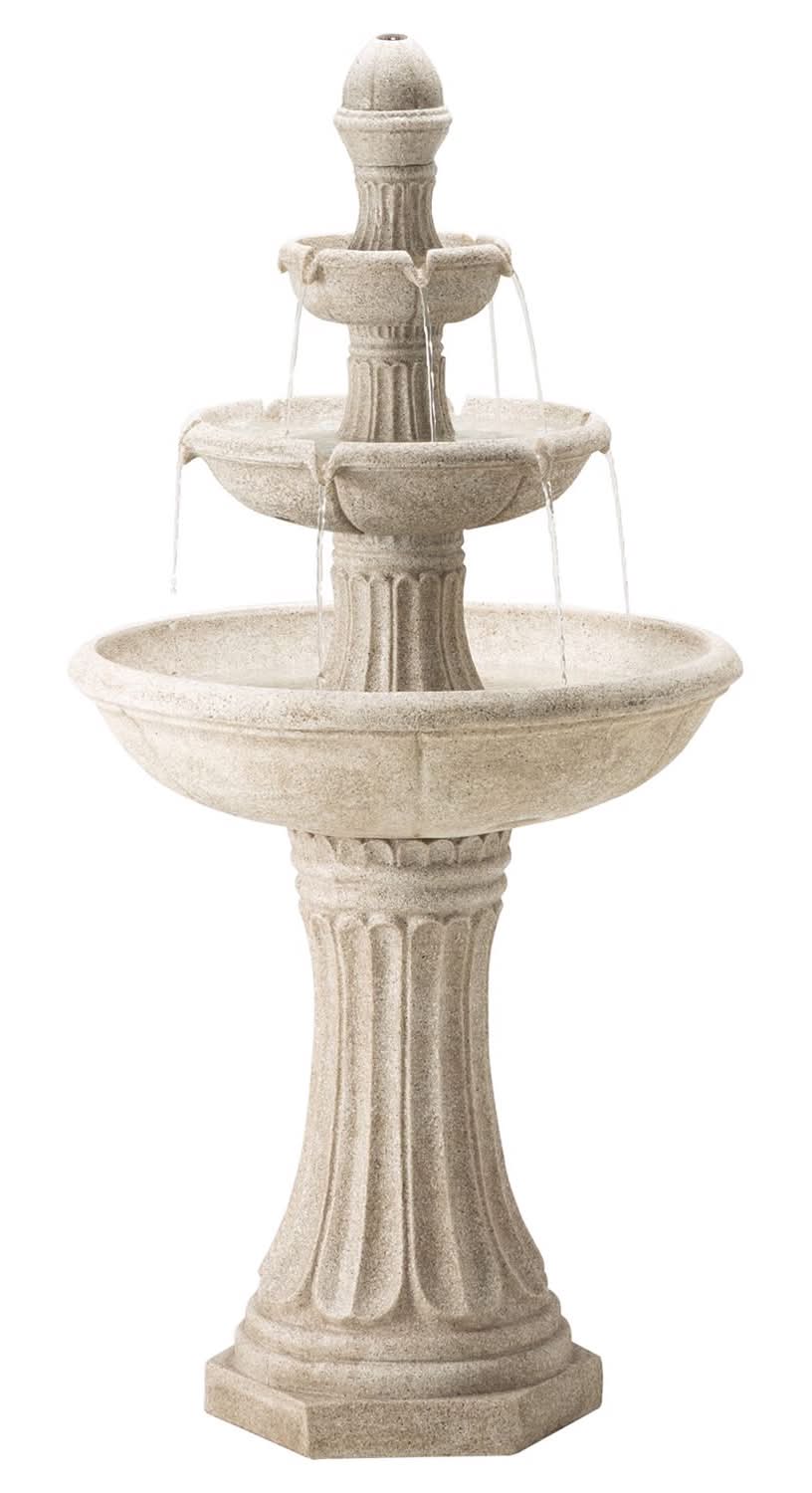 Glitzhome Resin Sand Beige 47.25 In. H Terrazzo Outdoor Fountain