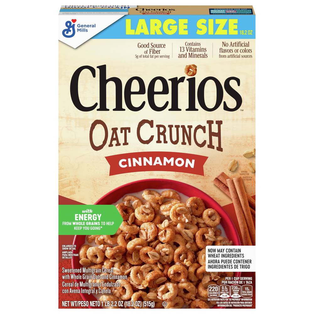 Cheerios Large Size Oat Crunch Cinnamon Cereal