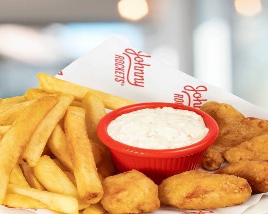 Crispy chunks y fries