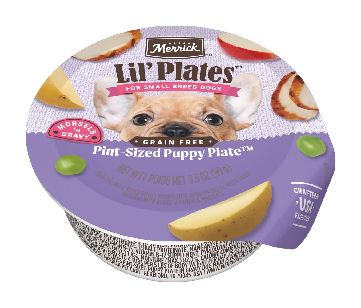 Merrick Lil' Plates Grain Free Pint Sized Puppy Plate For Dog (3.5 oz)
