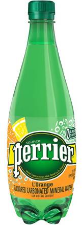 Perrier Sparkling Natural Mineral Water L'Orange - Bubbles & Lemon Orange Flavor 16.9 oz Bottle