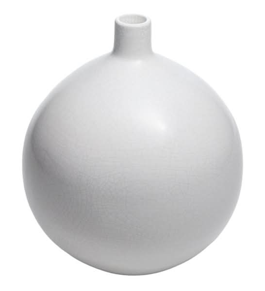 White Crackle Ceramic Vase, 11"