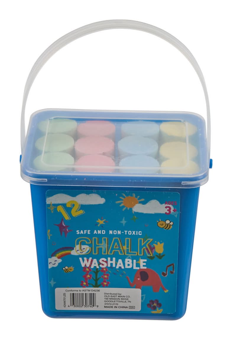 Safe And Non-Toxic Washable Chalk 12 Pieces