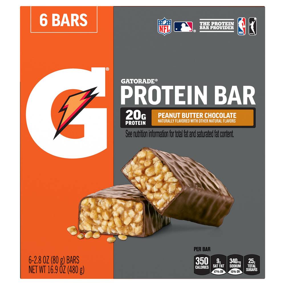 Gatorade Protein Bar, Peanut Butter-Chocolate (2.8 oz, 6 ct)