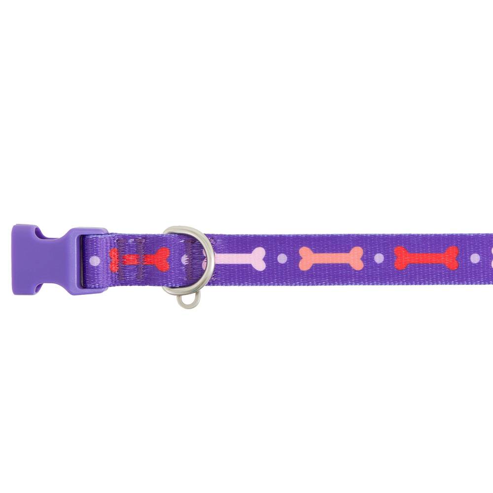 Top Paw® Purple Bones Dog Collar (Color: Purple, Size: Medium)