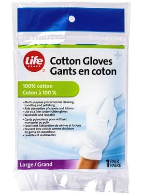Life Brand Cotton Gloves, Large