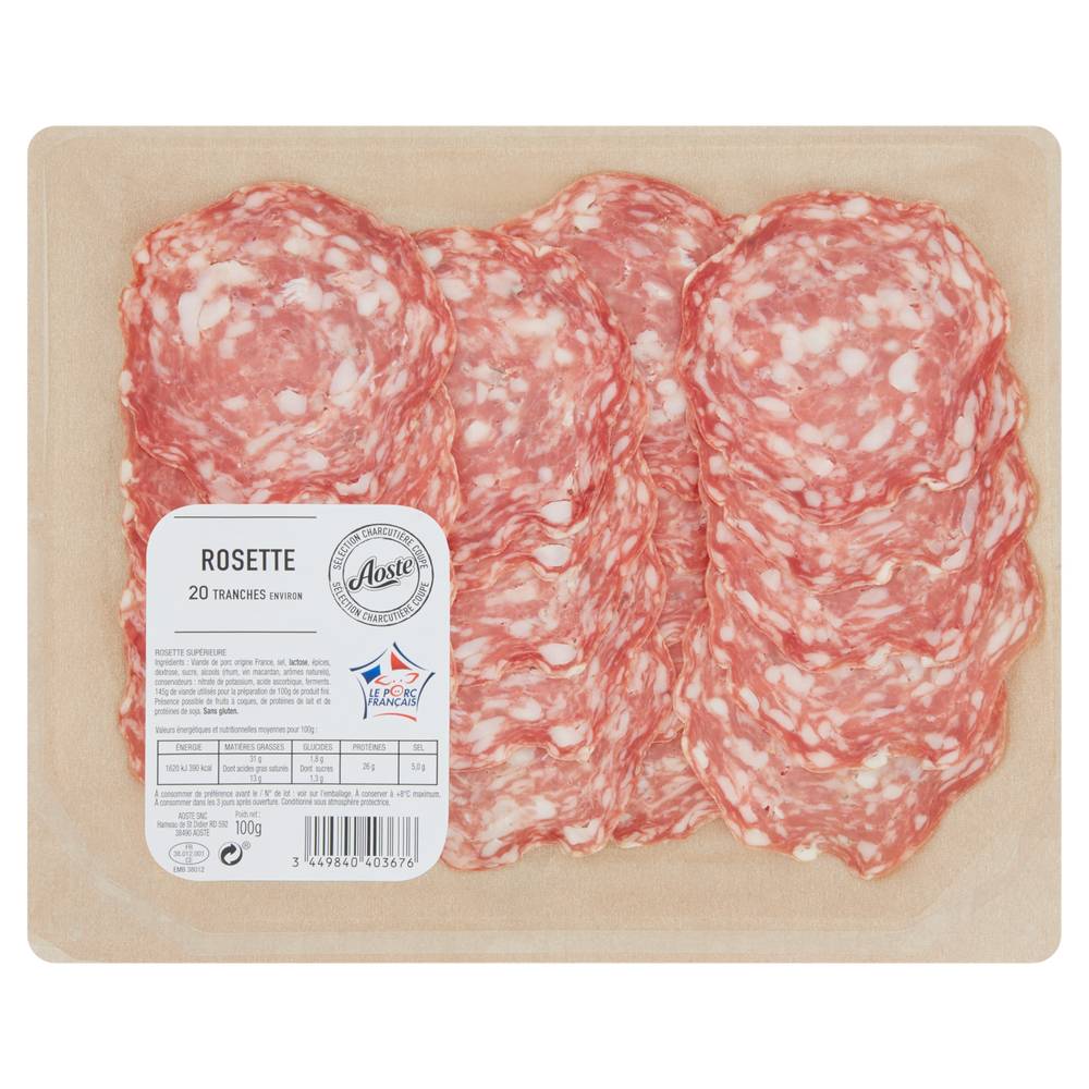 Aoste - Saucisson rosette fines (20 pièces)