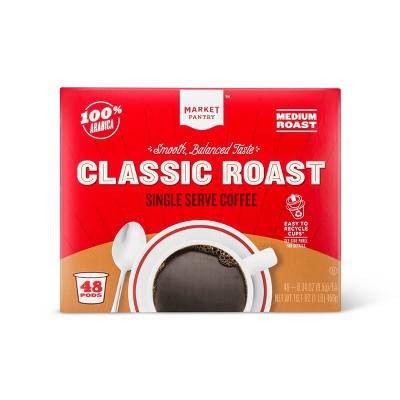 Market Pantry Classic Roast Medium Coffee Pods (1.02 lbs, 48 ct)