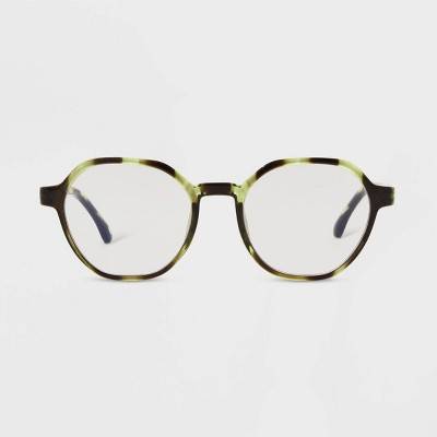 Universal Thread Tortoise Print Shiny Plastic Round 1.25 Reading Glasses (female/green)