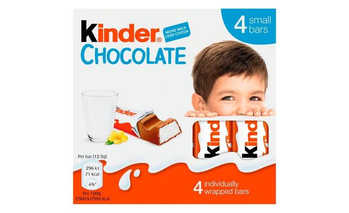 Kinder Small Chocolate Bars 4 pack 12.5g (400532)