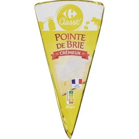 Pointe de Brie crémeux CARREFOUR CLASSIC' - le fromage de 200g