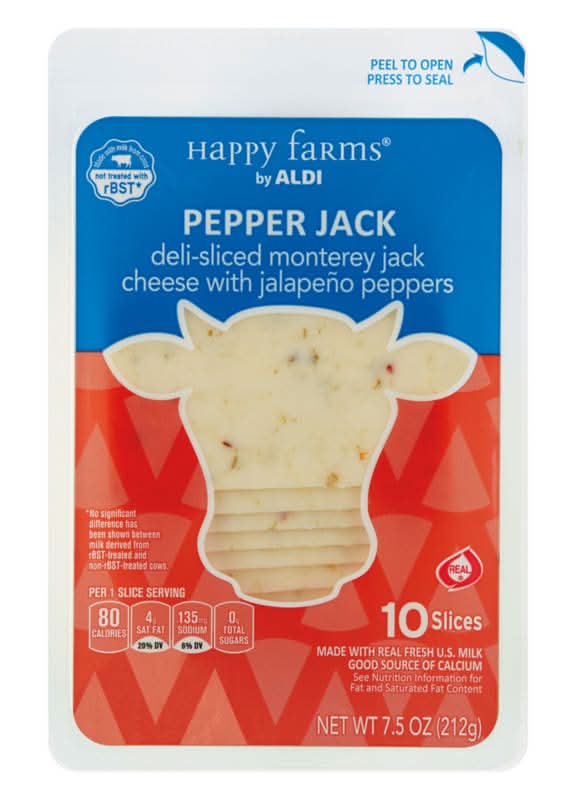 Happy Farms Deli Sliced Monterey Pepper Jack Cheese (7.5 oz, 10 ct)
