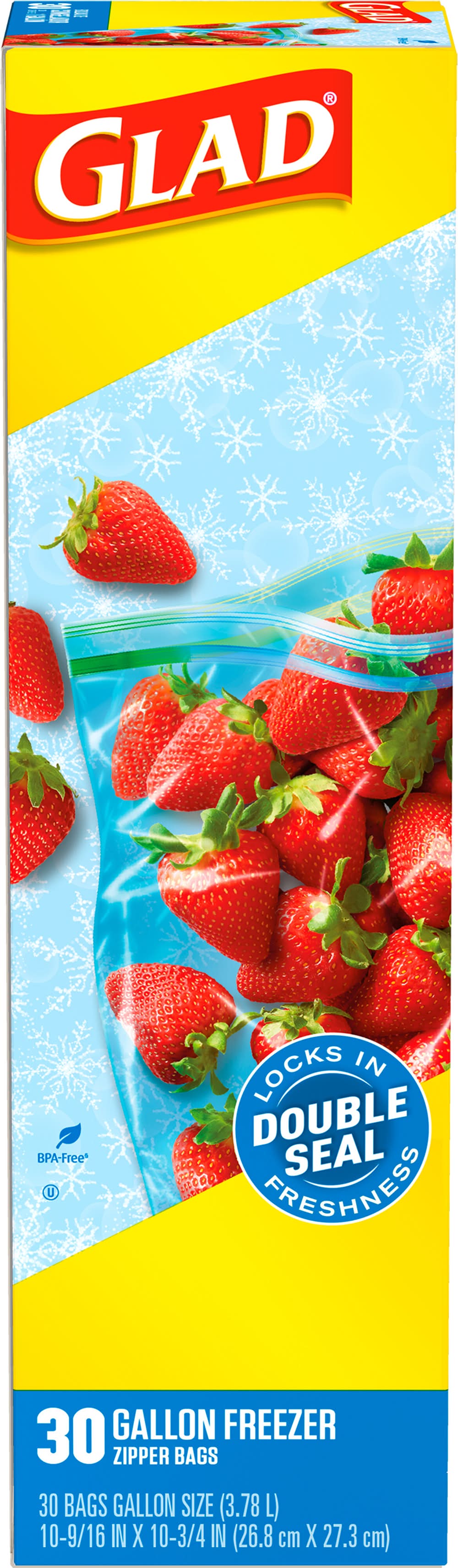 Glad Large Gallon Freezer Zipper Bags
