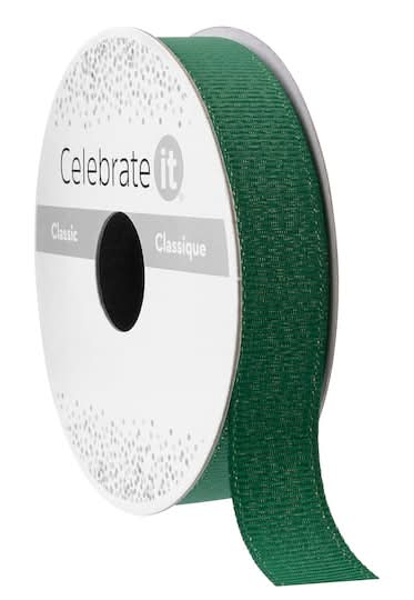 Celebrate It Grosgrain Ribbon, 5/8 in x 7 yd, Green