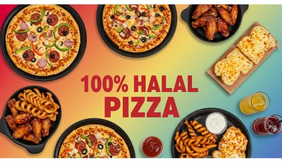 Halal pizza and kebab
