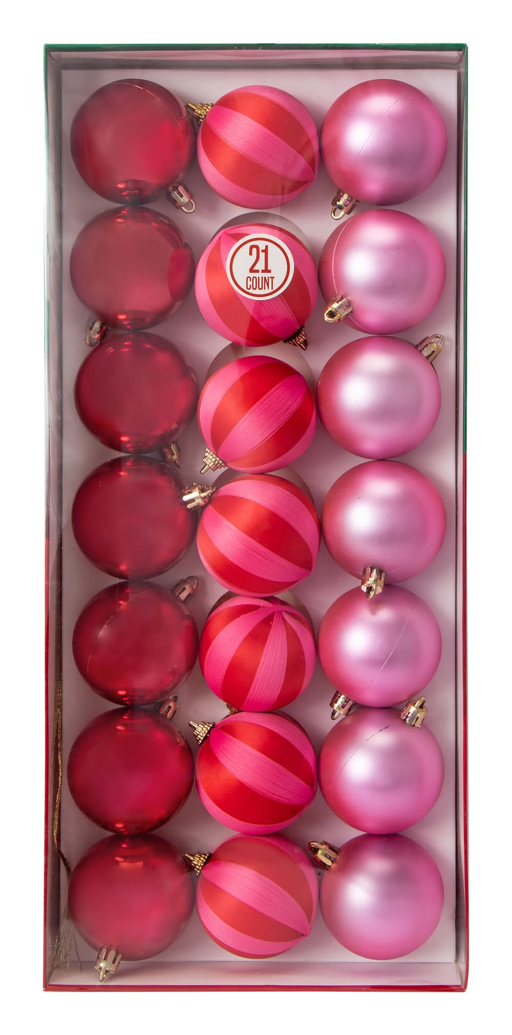 Christmas Balls Ornament 21-Pack Pink