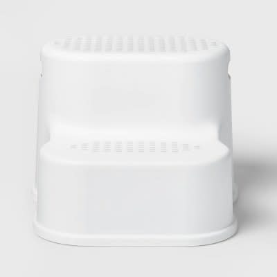 Pillowfort Kids Double Step Stool, White