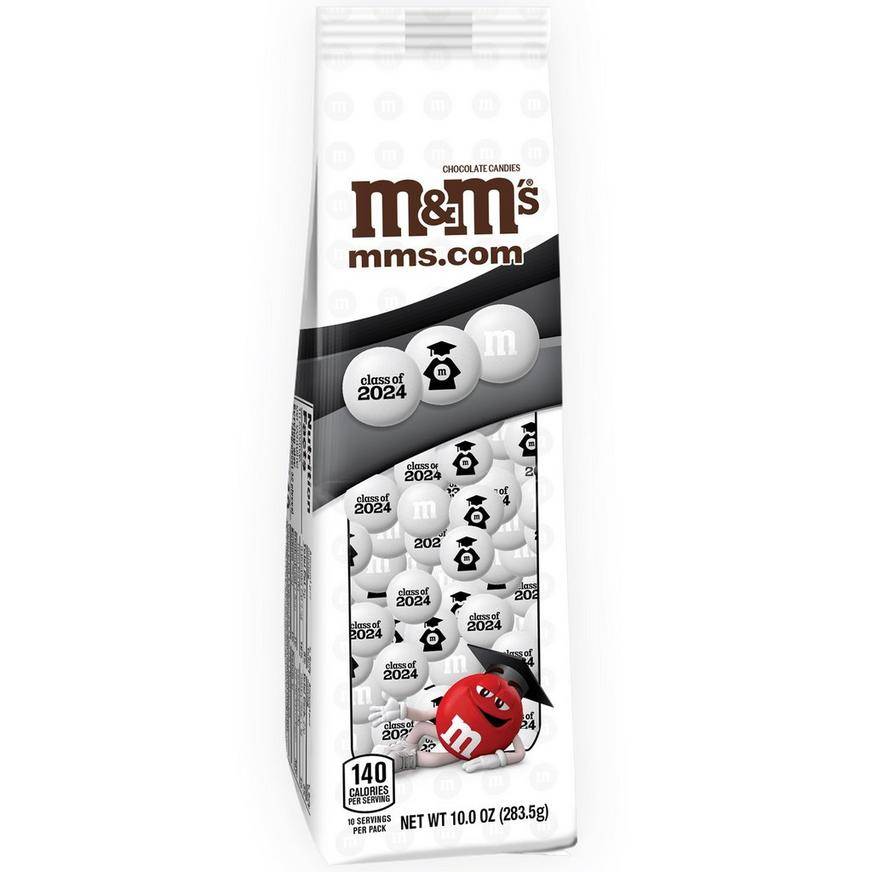 White Class of 2024 Graduation Milk Chocolate MM's, 10oz