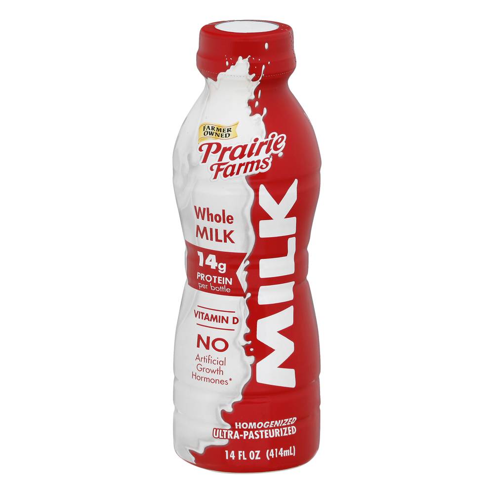 Prairie Farms Milk Whole Bottle (14 fl oz)