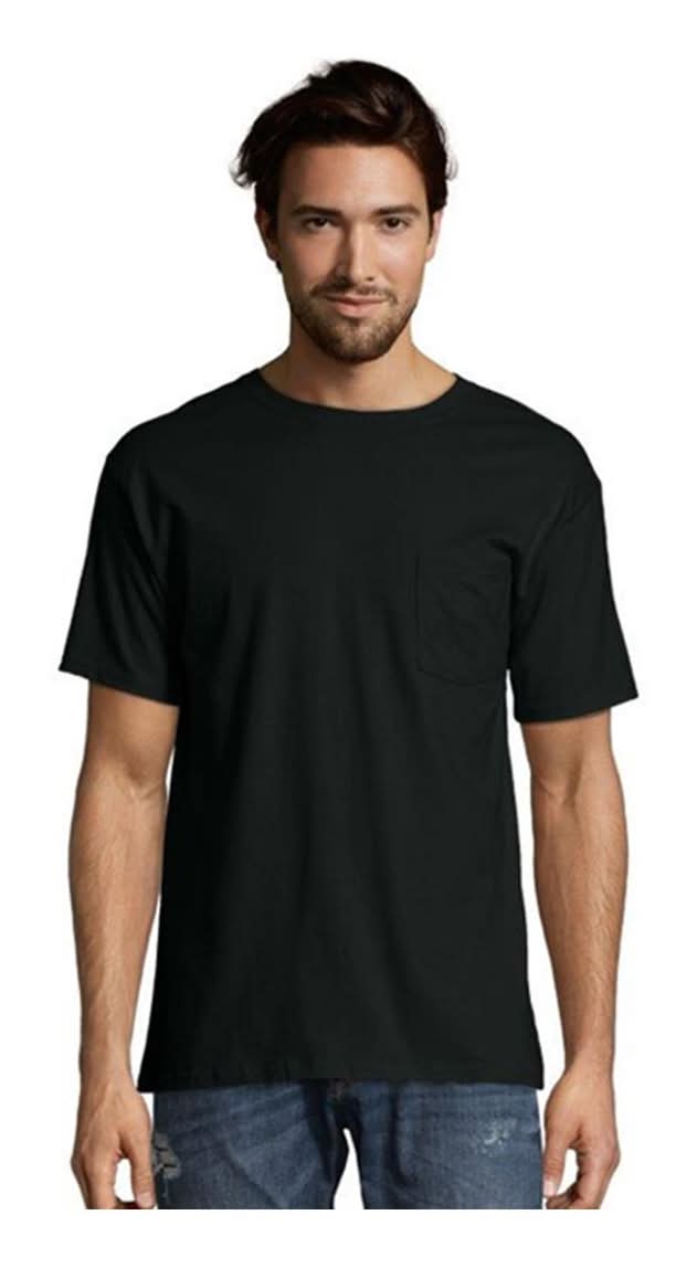 Hanes Men'S Short Sleeve Pocket Tee - Black 2x
