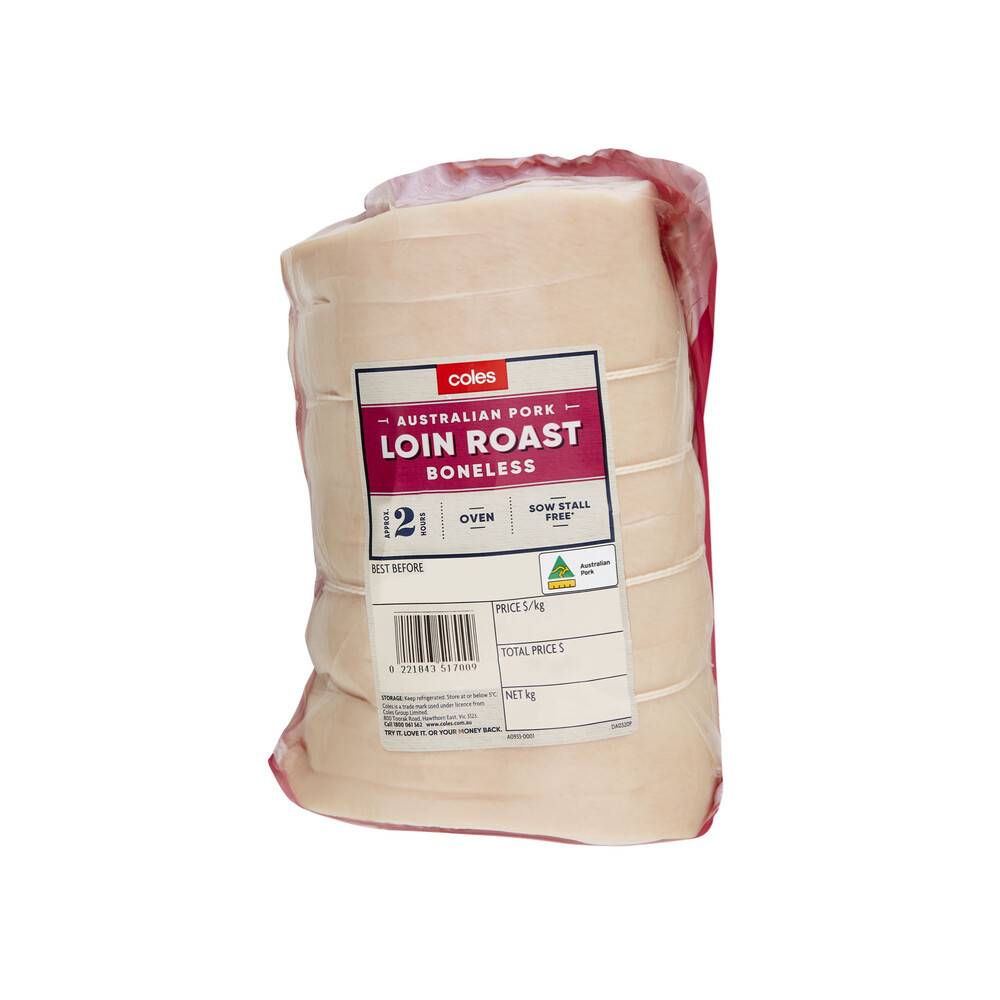 Coles Boneless Pork Loin Roast approx. 1.25kg