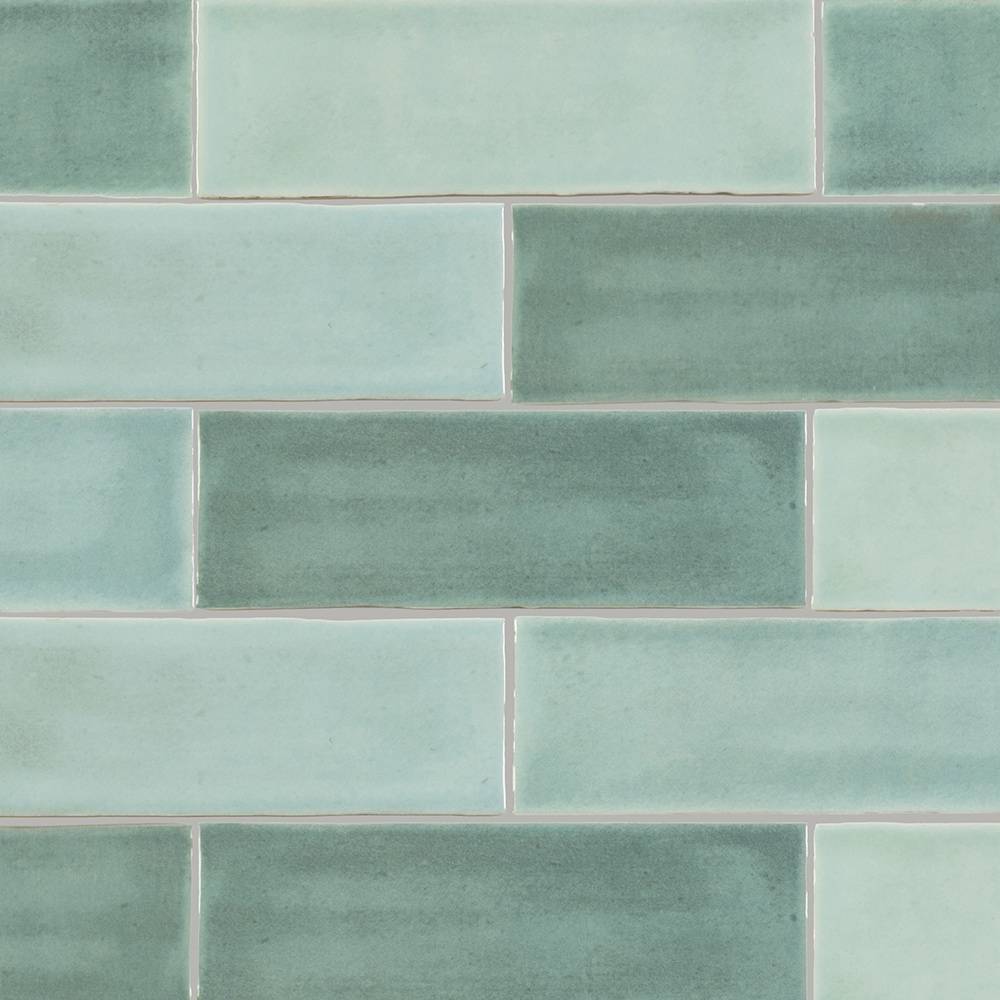 Boutique Castaway Green 3-in x 9-in Glazed Ceramic Subway Wall Tile (0.185-sq. ft/ Piece) | LW22081139