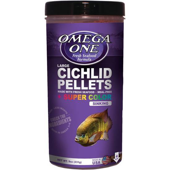Omega One Super Color Cichlid Large Sinking Pellets (9 oz)