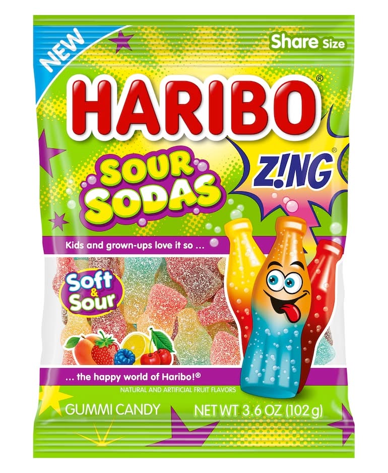 Haribo Zing Gummi Candy, Sour Sodas (4.5 oz)