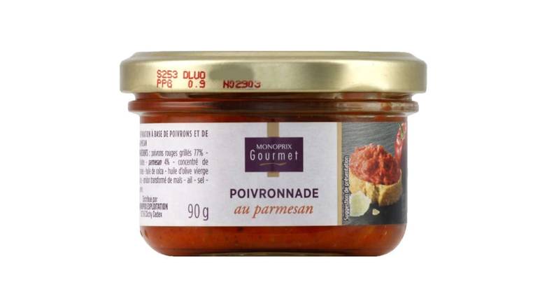 Monoprix Gourmet Poivronnade, préparation à base de poivrons et de parmesan Le pot de 90g