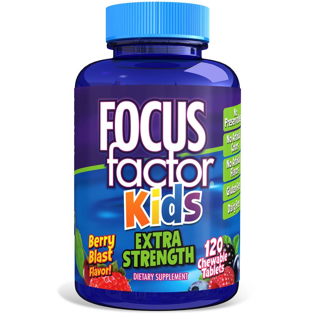 Focus Factor Kids Extra Strength Chewable Tablets, Berry Blast (120 ct)