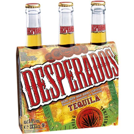 Desperados original bière arômatisée tequila alcool 5,9% vol 3x33 cl