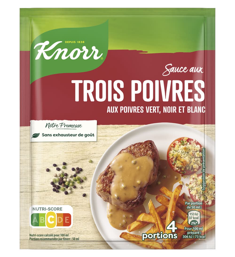 Knorr - Mélange déshydraté pour sauce, trois poivres (32g)