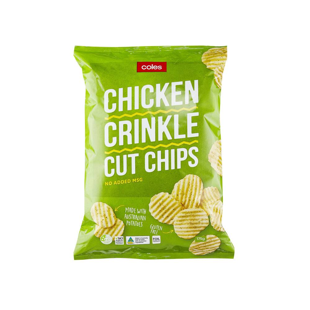 Coles Crinkle Cut Chicken Potato Chips 175g