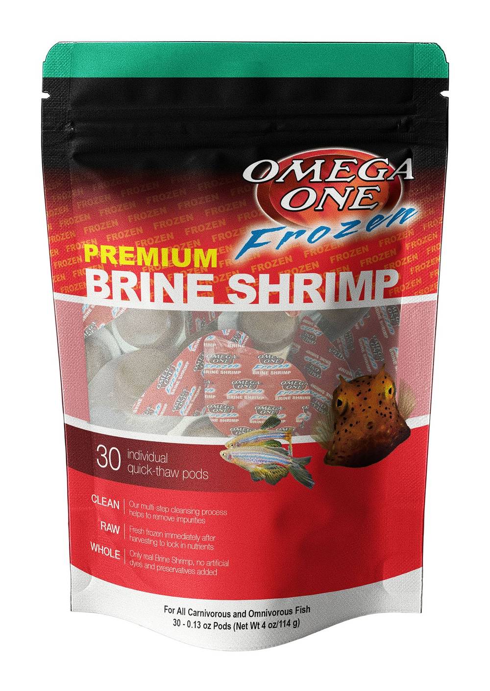 Omega One Premium Brine Shrimp Fish Food (4 oz, 30 ct)