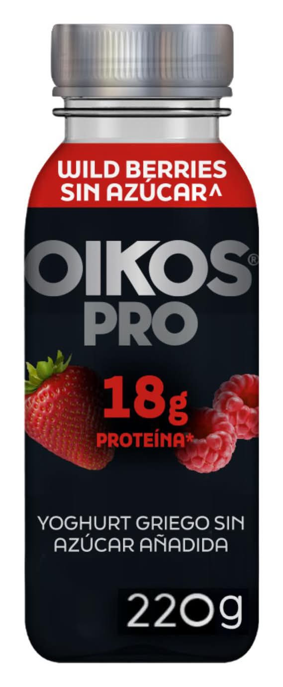 Oikos · Pro yoghurt griego sin azúcar, wild berries (220 g)