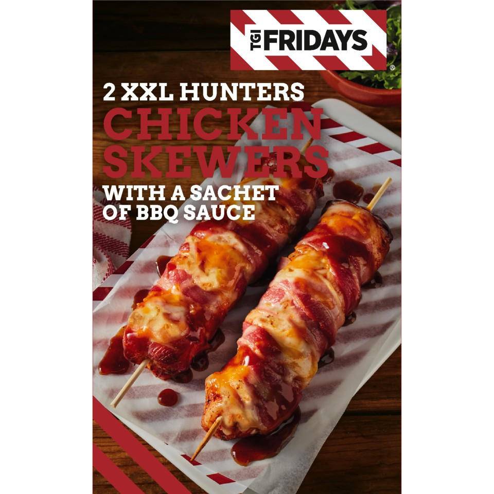 TGI Fridays 2 XXL Hunters Chicken Skewers With a Sachet Of BBQ Sauce
