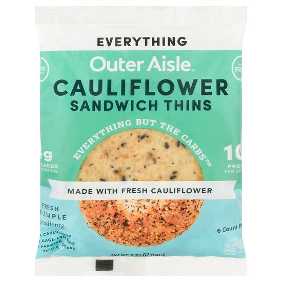 Outer Aisle Cauliflower Everything Sandwich Thins (6 ct)