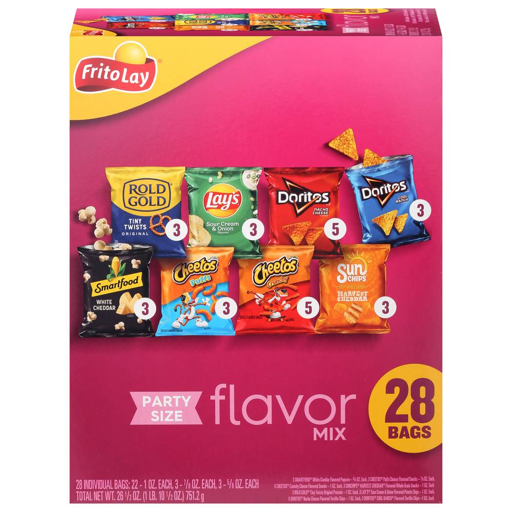 Frito-Lay Fun Time Party Size Chips Variety pack, Assorted (26.5 oz, 28 ct)