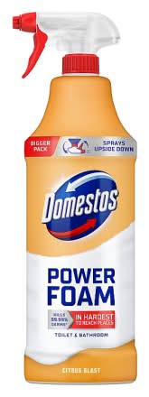 Domestos Citrus Blast, Toilet & Bathroom Power Foam Cleaner Spray (650ml)